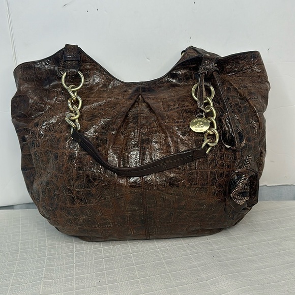 Brahmin Anne Chocolate Melbourne With LIMITED EDITION Roses bag charms Hobo Bag - Picture 1 of 12